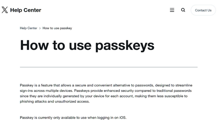 绩溪苹果维修店铺分享iOS用户如何通过通行密钥(Passkey)登录 